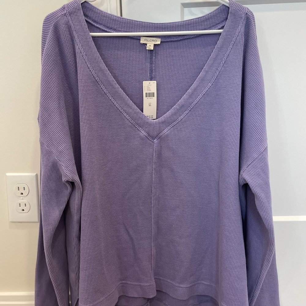 NWT Anthropologie Pilcro Lavender V-Neck Sweater - Picture 2 of 7